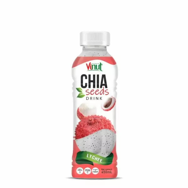 450ml Vinut Chia Seed Drink with Lychee ( Enrich Omega 3, Vitamin C, Fiber)