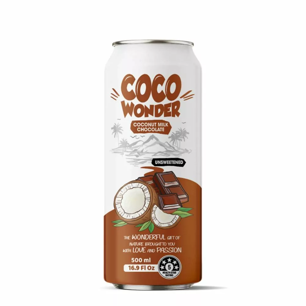 500ml Cocowonder Coconut milk with Chocolate Lactose Free No Added Sugar Gluten Free No Preservatives Zero Cholesterol Dairy Free Source of Calcium Vitamins