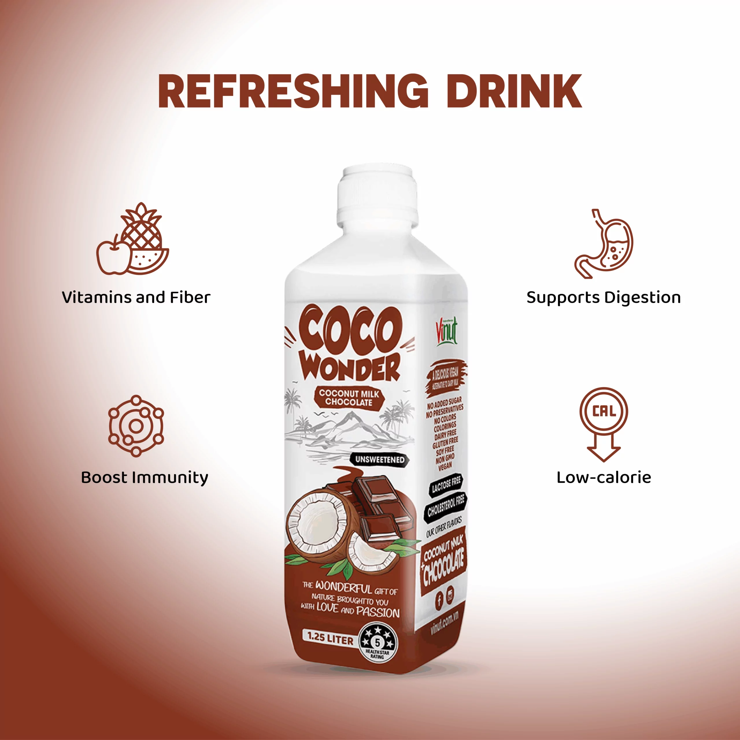 coco wonder chocolate_Artboard 5 1.25L Cocowonder Coconut milk with Chocolate - Image 3
