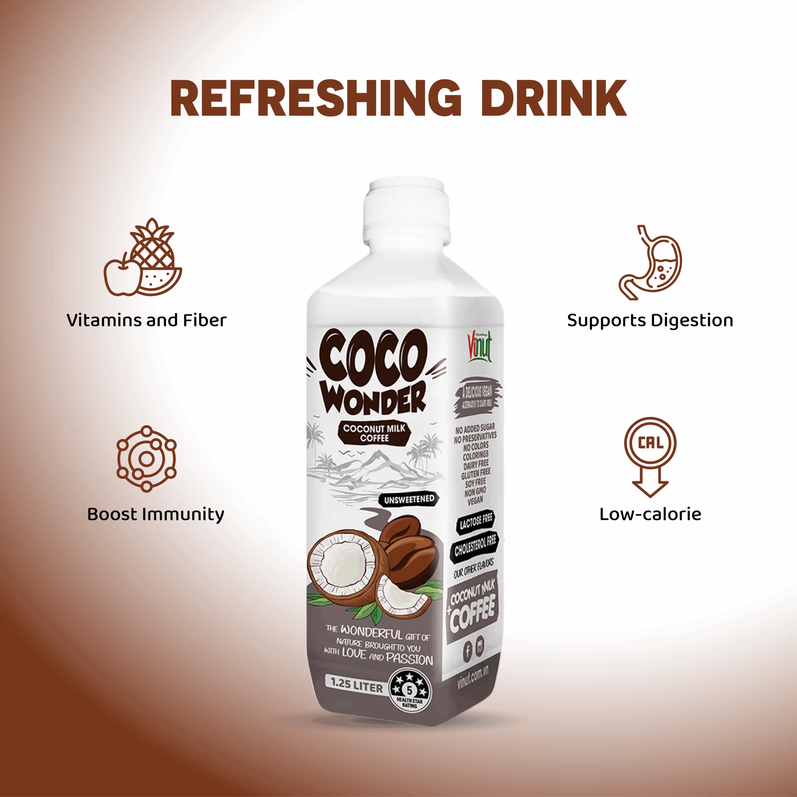 coco wonder coffee_Artboard 5 1.25L Cocowonder Coconut milk with Coffee - Image 4