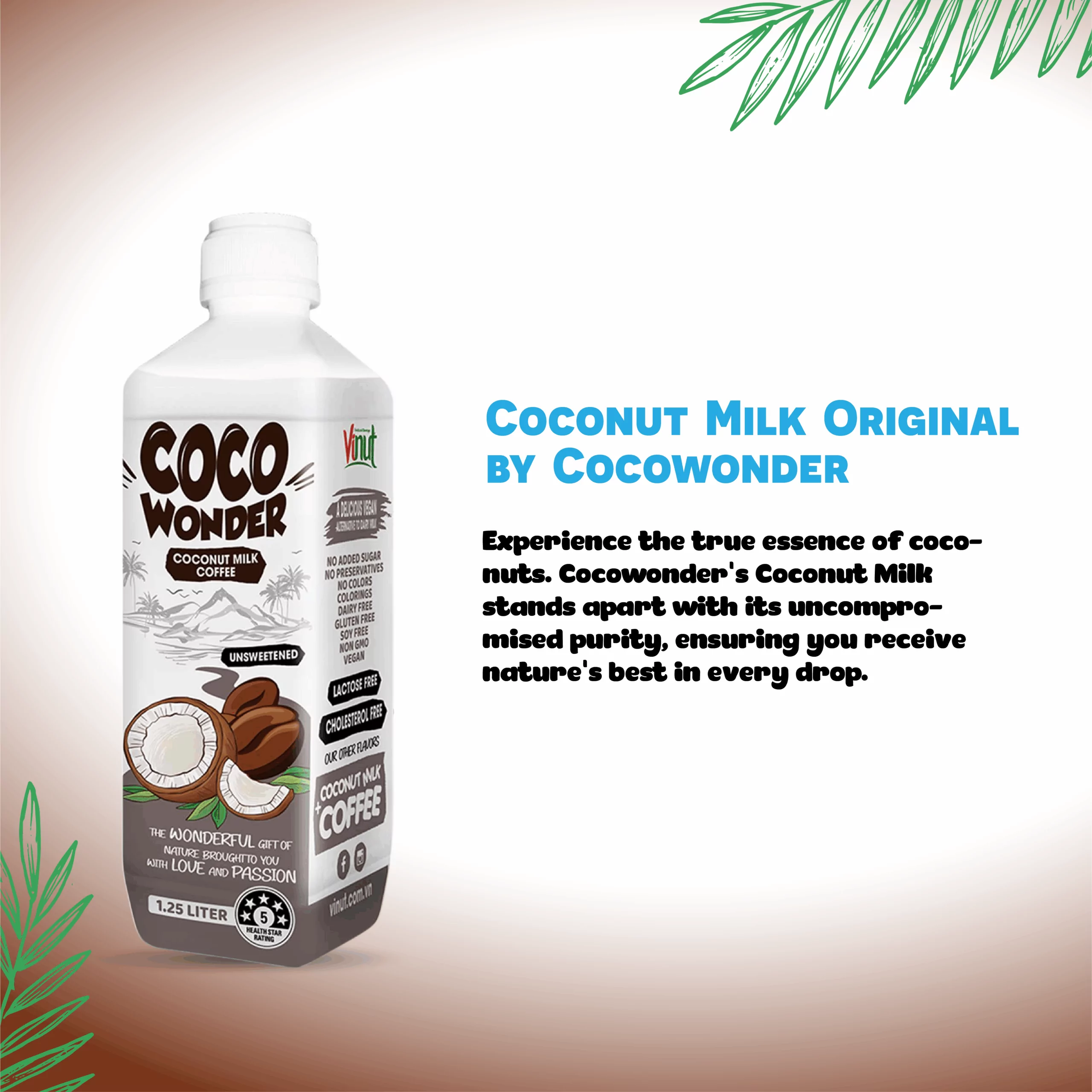 coco wonder coffee_Artboard 6 1.25L Cocowonder Coconut milk with Coffee - Image 3