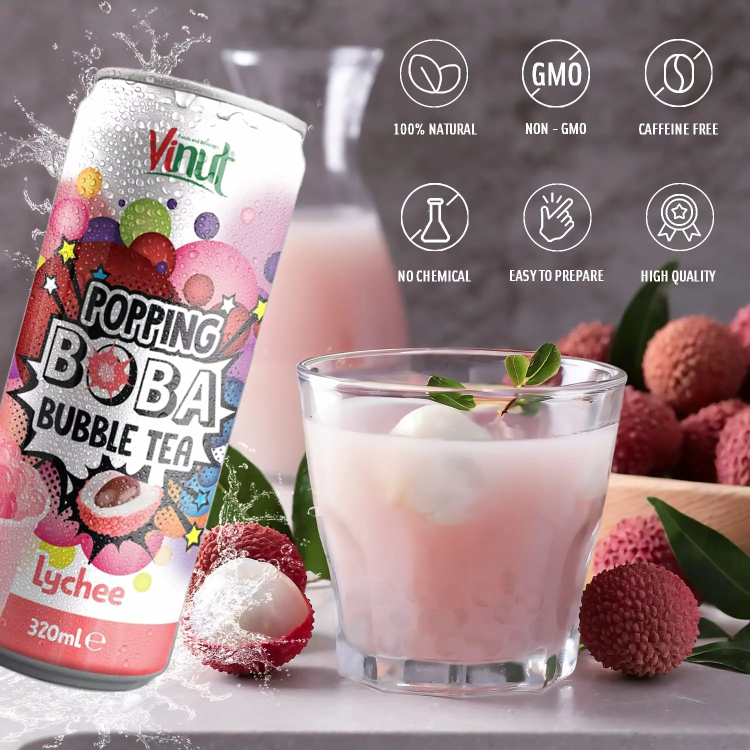 1000x1000 (3) 320ml Vinut Popping Boba Bubble Tea with Lychee Flavor - Image 5