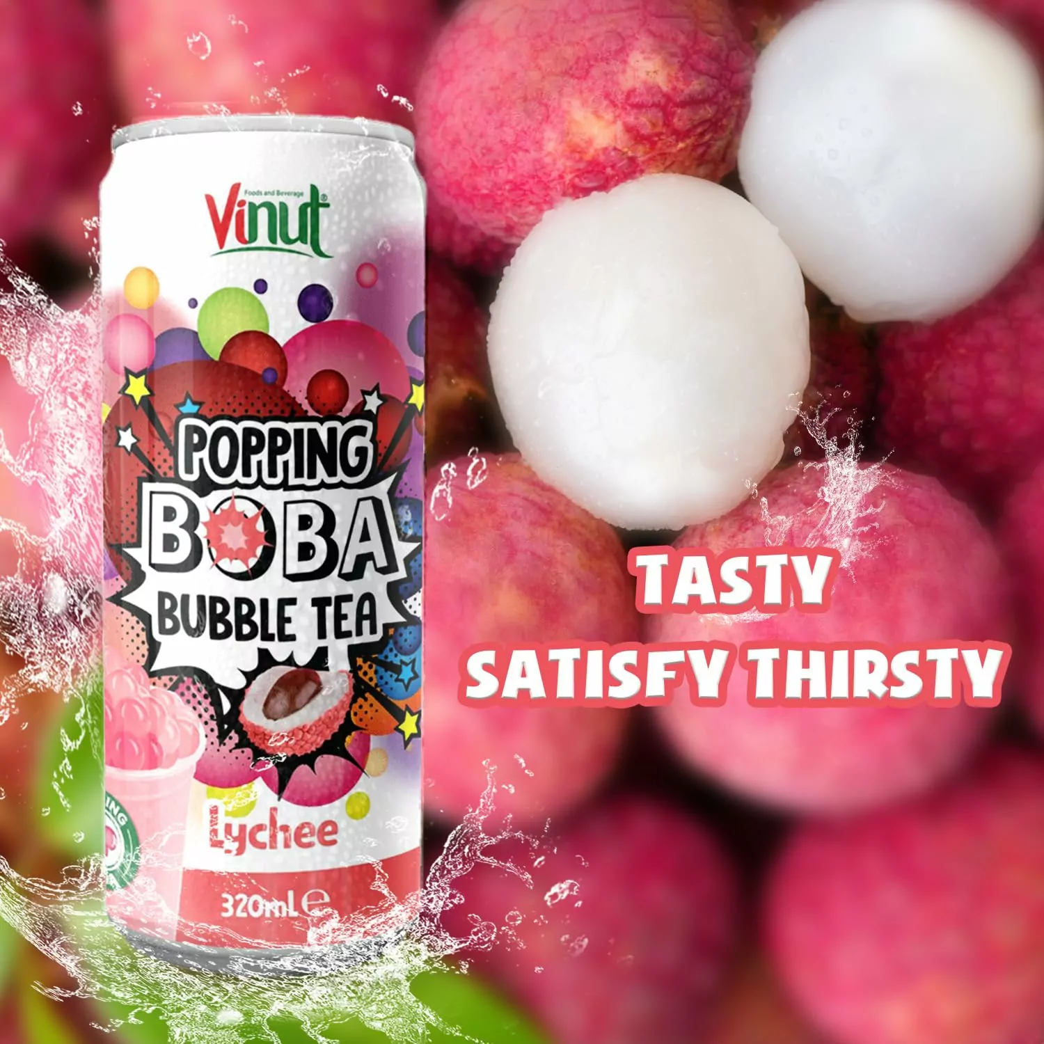 1000x1000 (6) 320ml Vinut Popping Boba Bubble Tea with Lychee Flavor - Image 7
