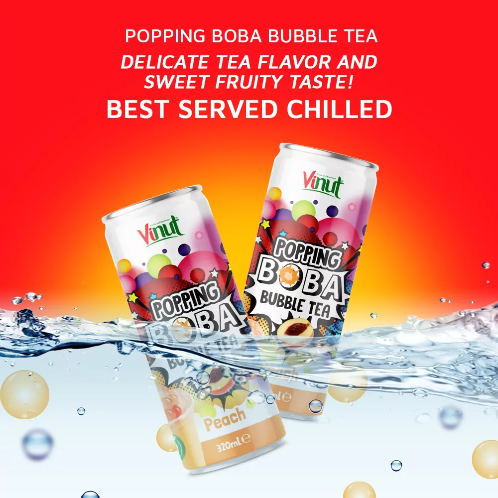 320ml Popping Boba Bubble Tea With Peach Flavor 1000x1000 4