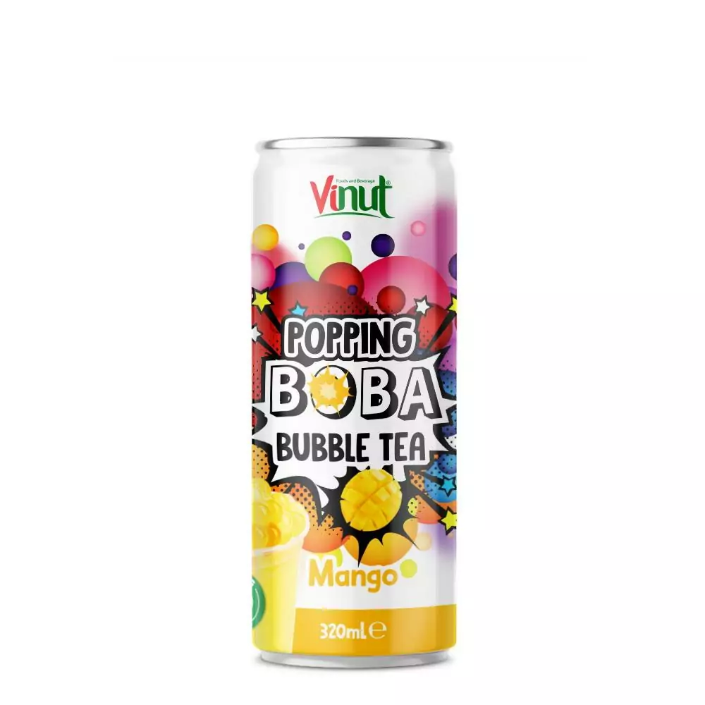 320ml Vinut Popping Boba bubble tea with Mango flavor