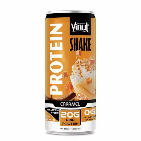 11.16 fl oz Vinut Caramel Protein Shake (20G High Protein, Gluten free, No sugar added)