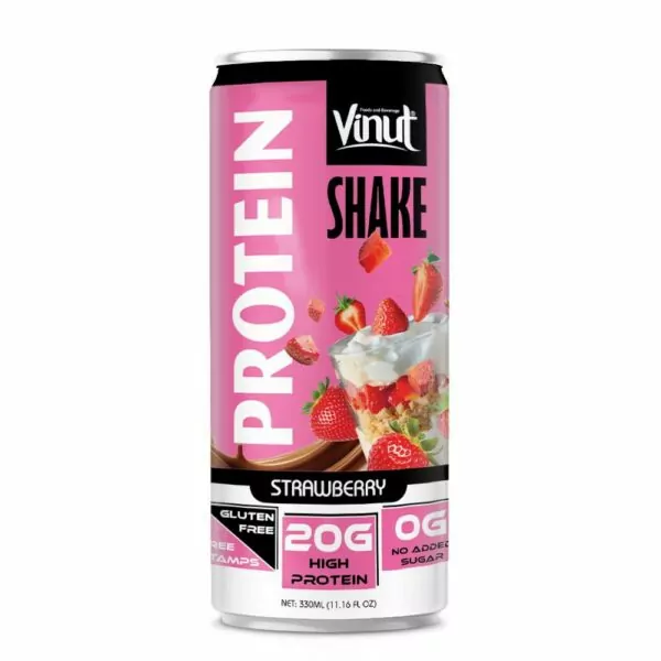 11.16 fl oz Vinut Strawbrerry Protein Shake (20G High Protein, Gluten free, No sugar added)