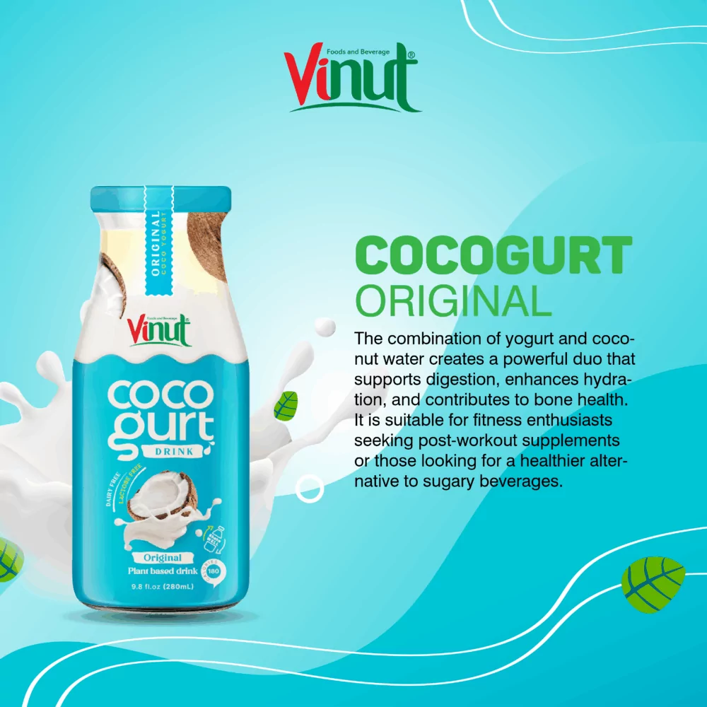 280ml Vinut Cocogurt (Coconut milk) drink Original (Lactose free, Dairy free, Plant based)