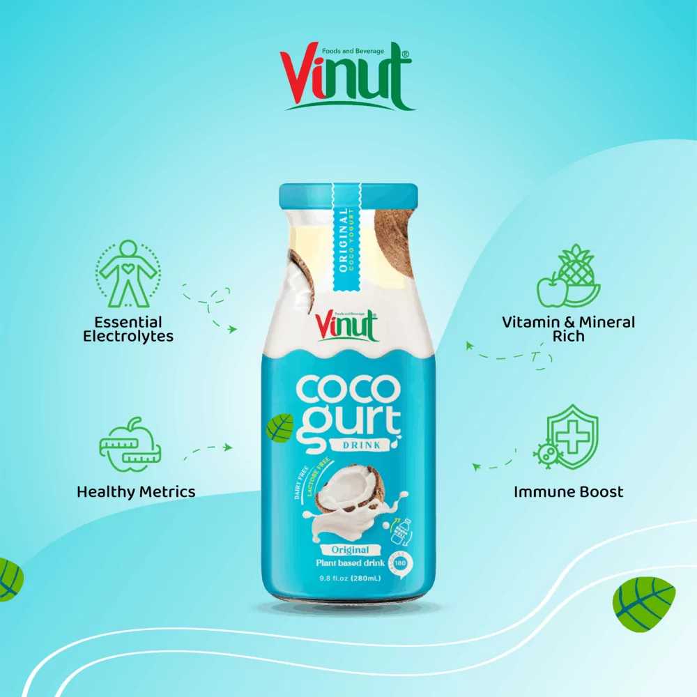 280ml Vinut Cocogurt (Coconut milk) drink Original (Lactose free, Dairy free, Plant based)