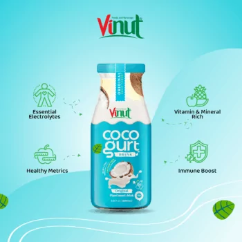 280ml Vinut Cocogurt (Coconut milk) drink Original (Lactose free, Dairy free, Plant based)