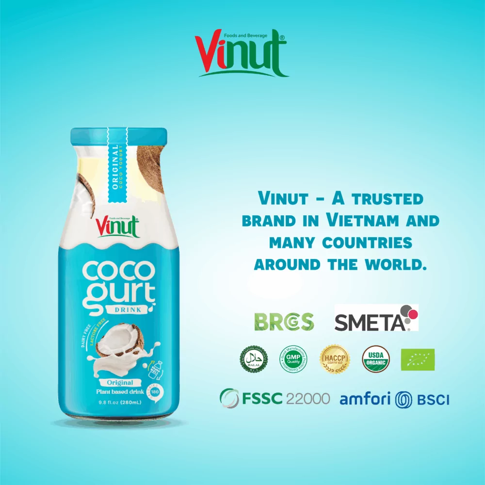 280ml Vinut Cocogurt (Coconut milk) drink Original (Lactose free, Dairy free, Plant based)
