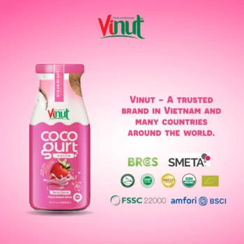 280ml Vinut Cocogurt (Coconut milk) drink with Strawberry (Lactose free, Dairy free, Plant based)