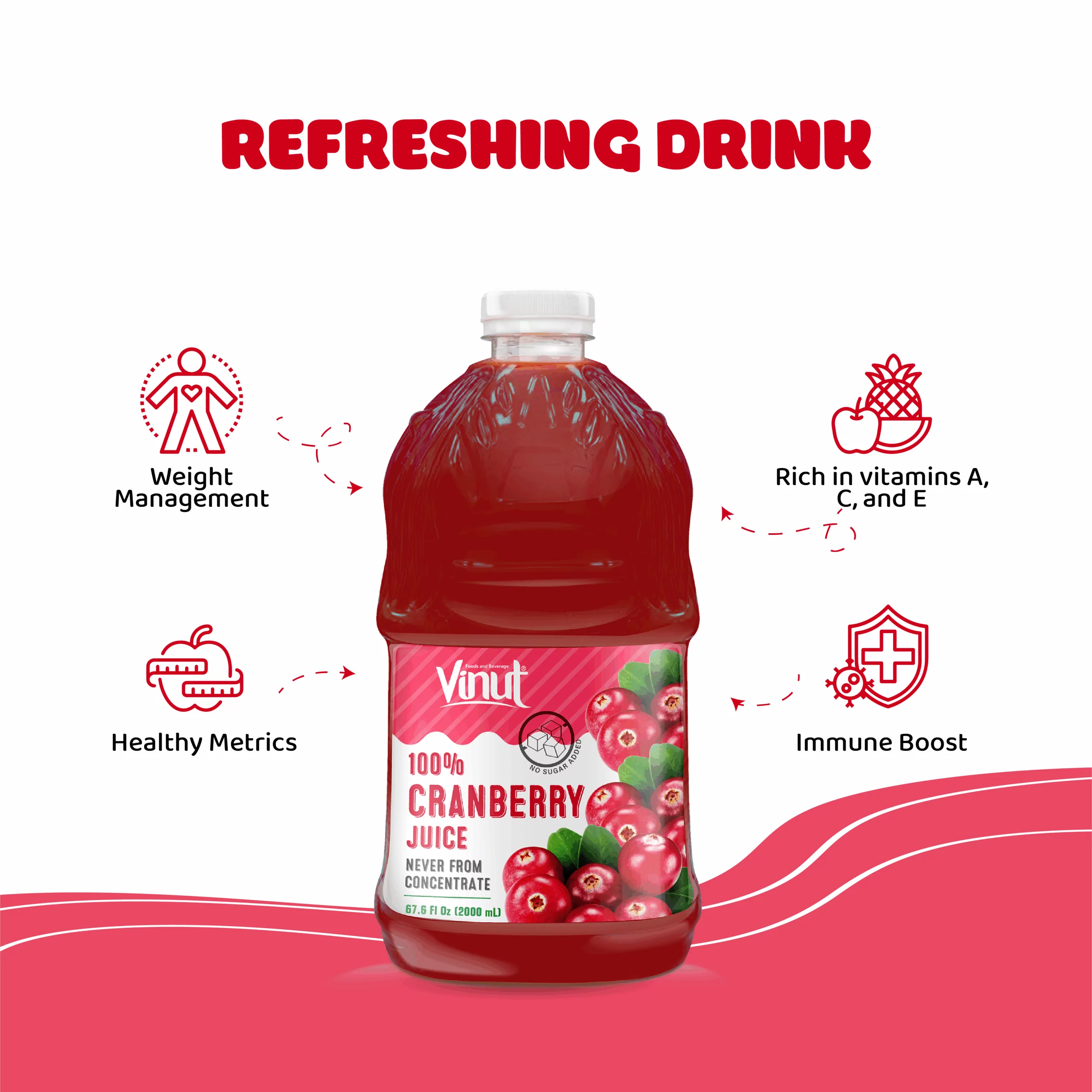 2L Vinut Cranberry  Juice drink - Image 3