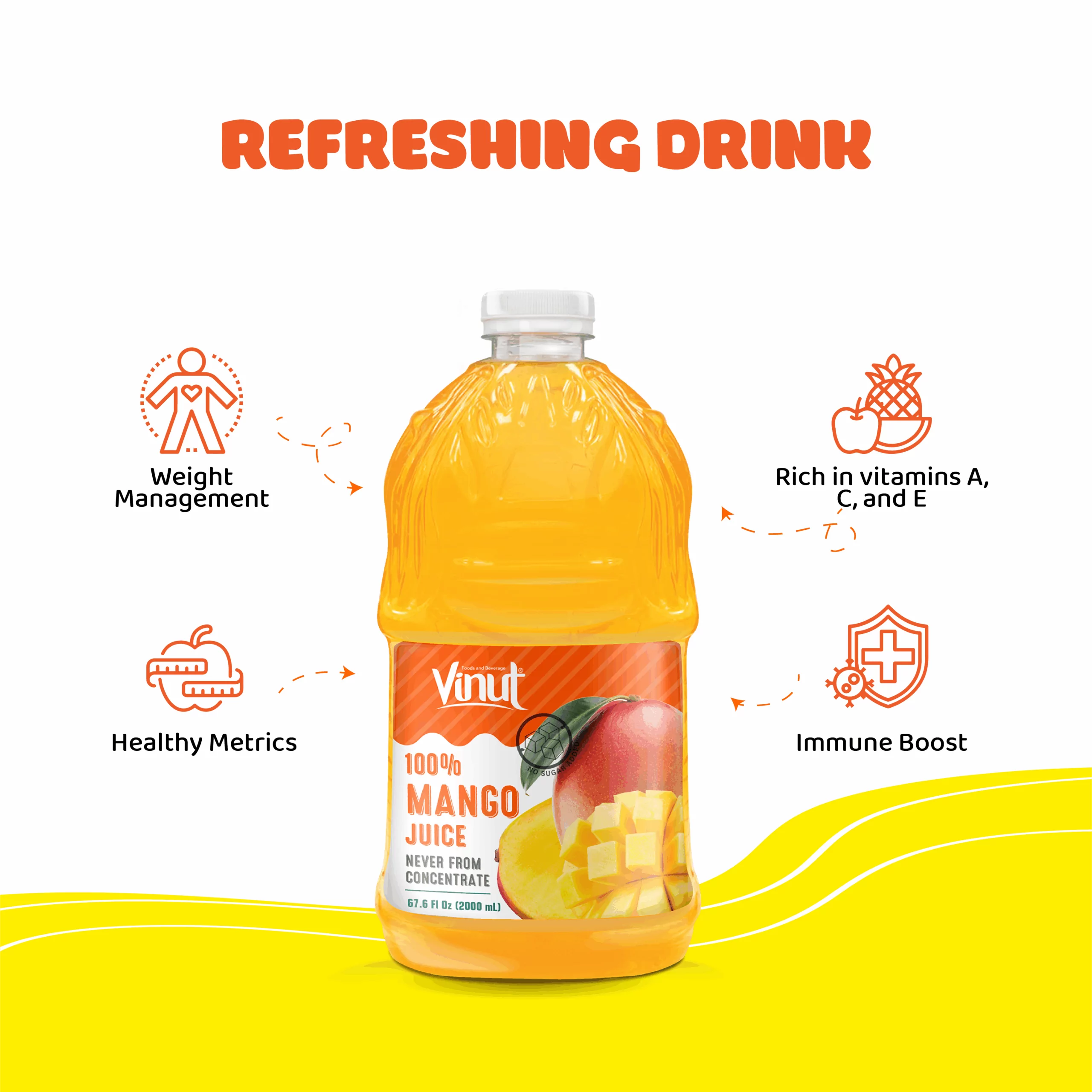 64fl oz Vinut 100% Mango juice drink - Image 3