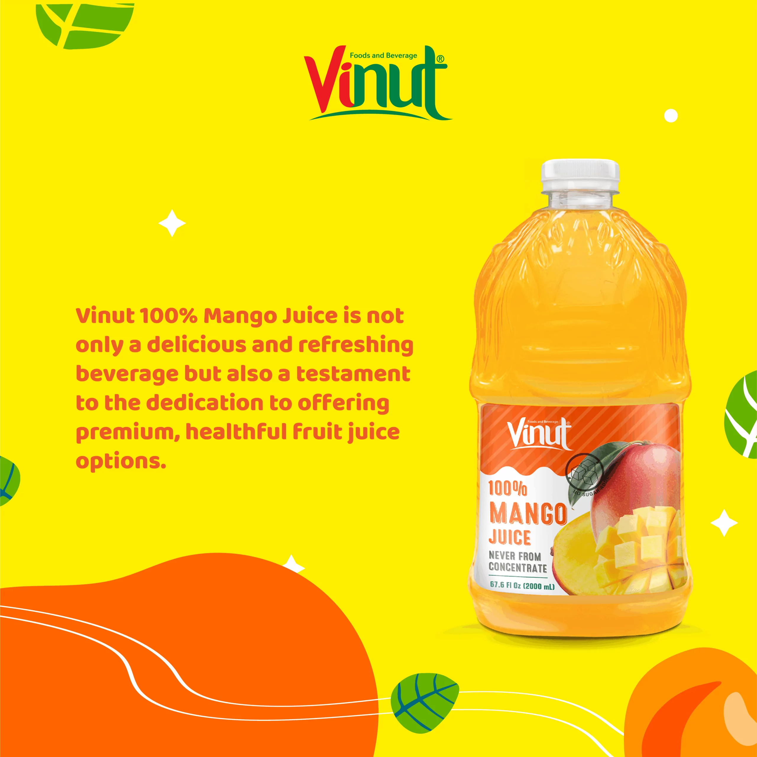 64fl oz Vinut 100% Mango juice drink - Image 4