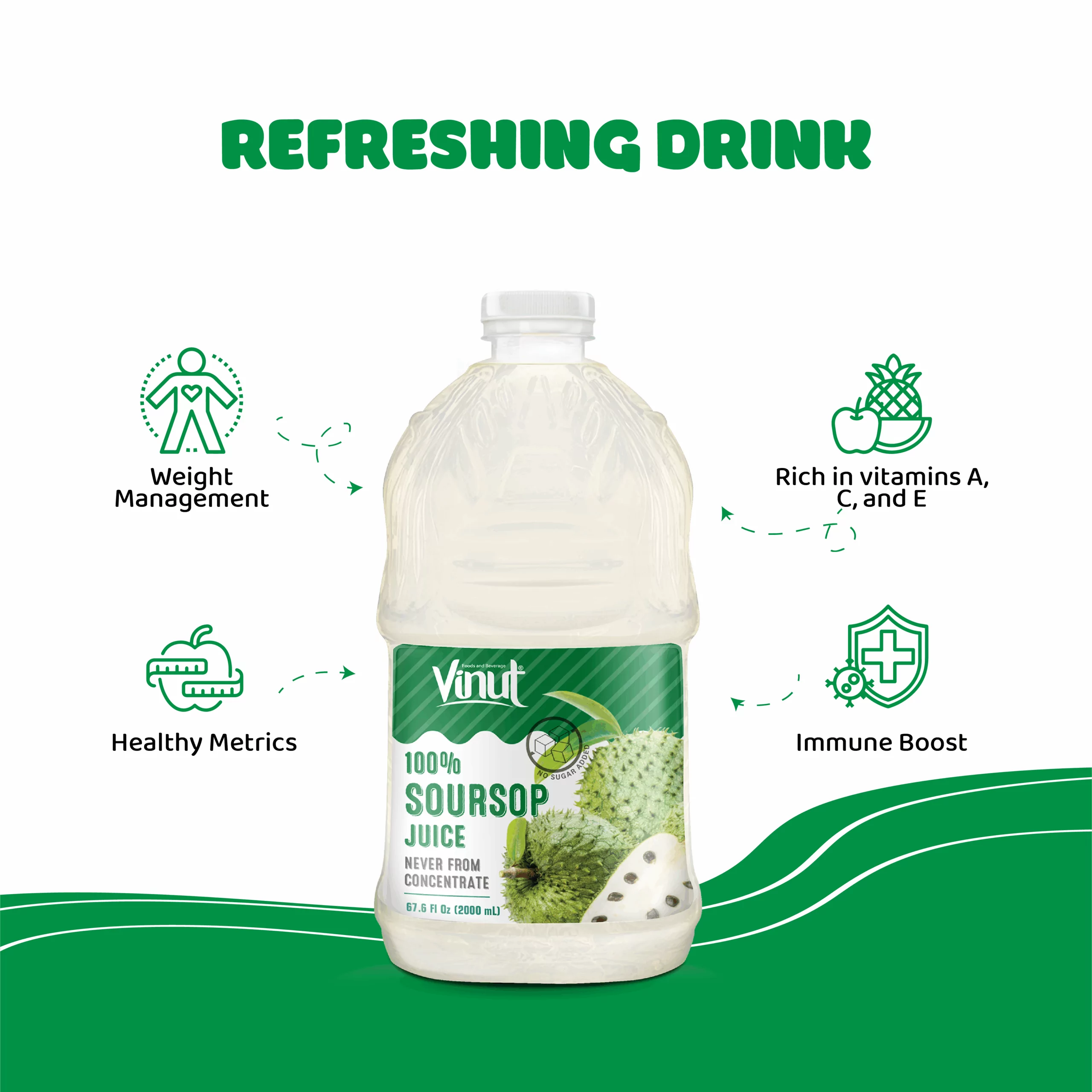 64fl oz Vinut 100% Soursop juice drink - Image 3