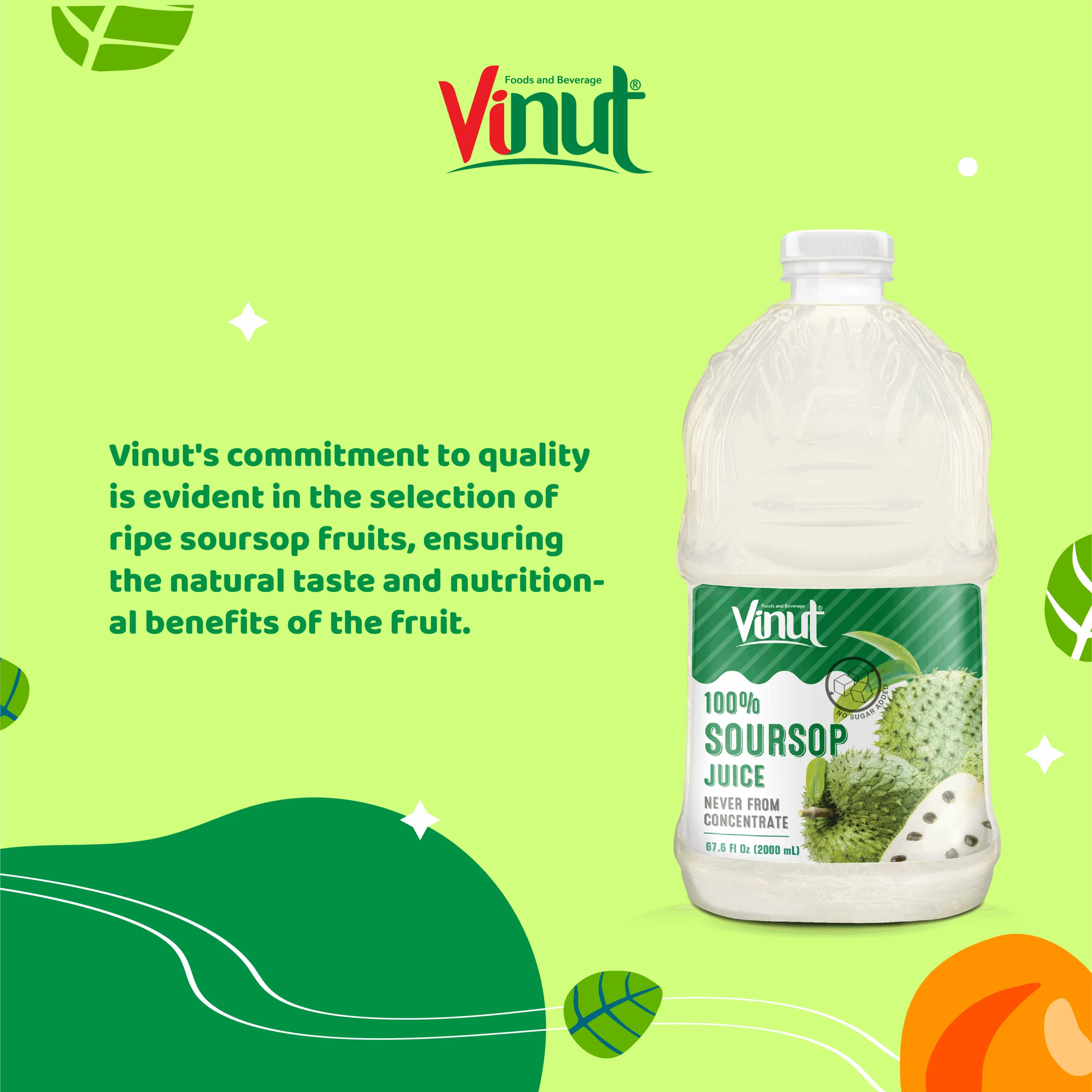 64fl oz Vinut 100% Soursop juice drink - Image 4