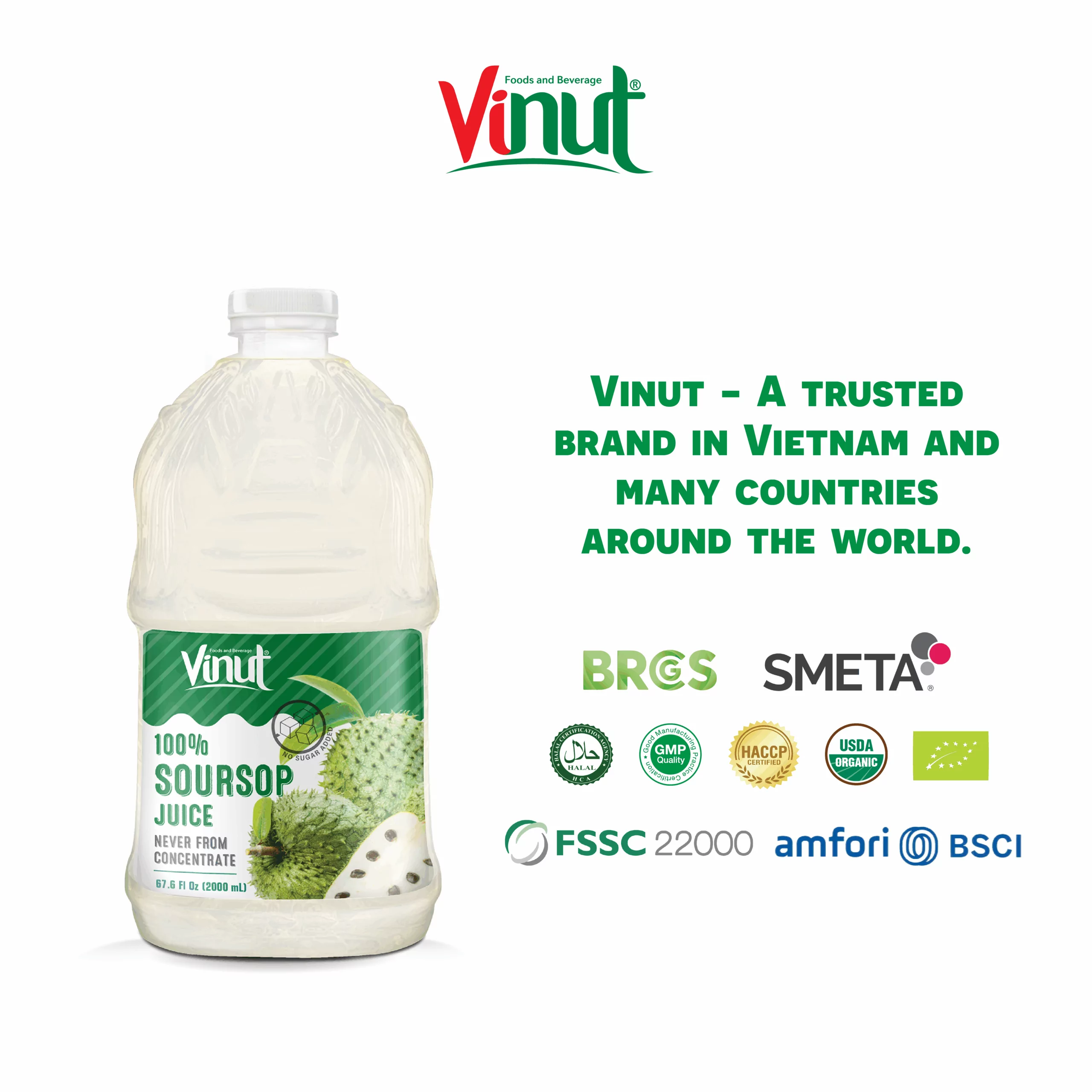 64fl oz Vinut 100% Soursop juice drink - Image 5