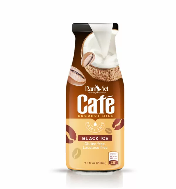 9.5 fl oz Black ice coffee drink with coconut milk( Gluten free, Lactose free, Dairy free)