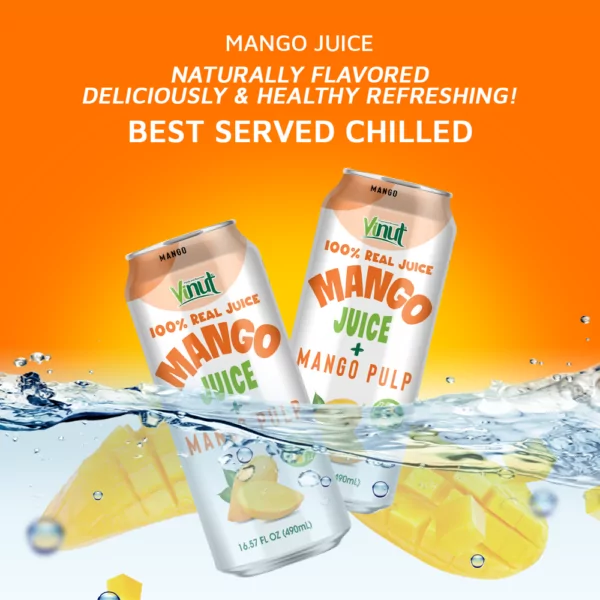 16. 57 fl oz Vinut 100% NFC Mango Juice Drink with Pulp (No Sugar Added)