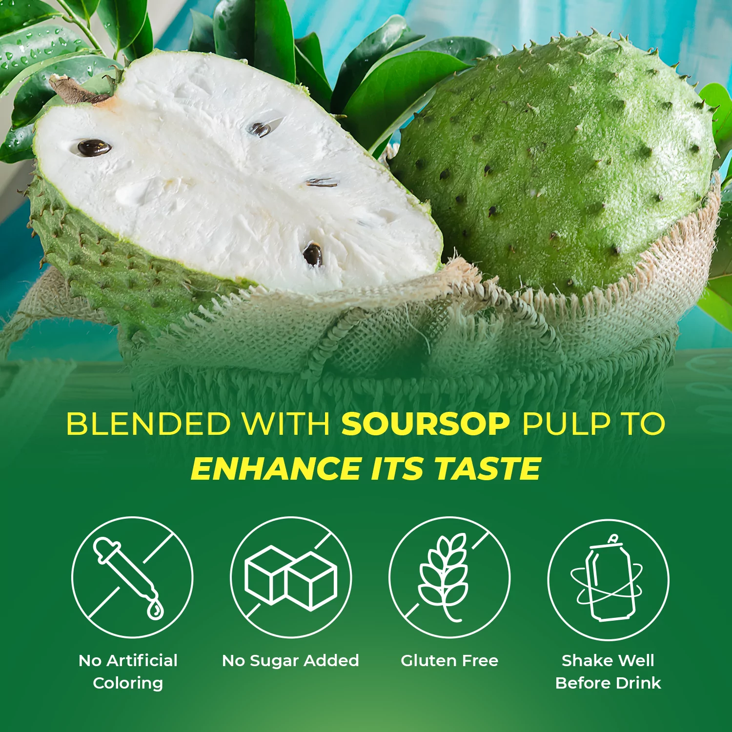 16. 57 fl oz Vinut 100% NFC Soursop Juice Drink with Pulp (No Sugar Added)