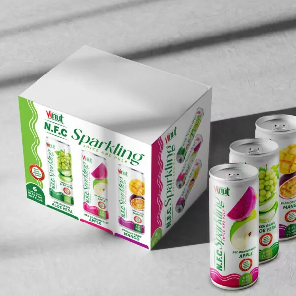 250ml VINUT NFC Sparkling Red Dragon Fruit & Apple Juice with Pulp