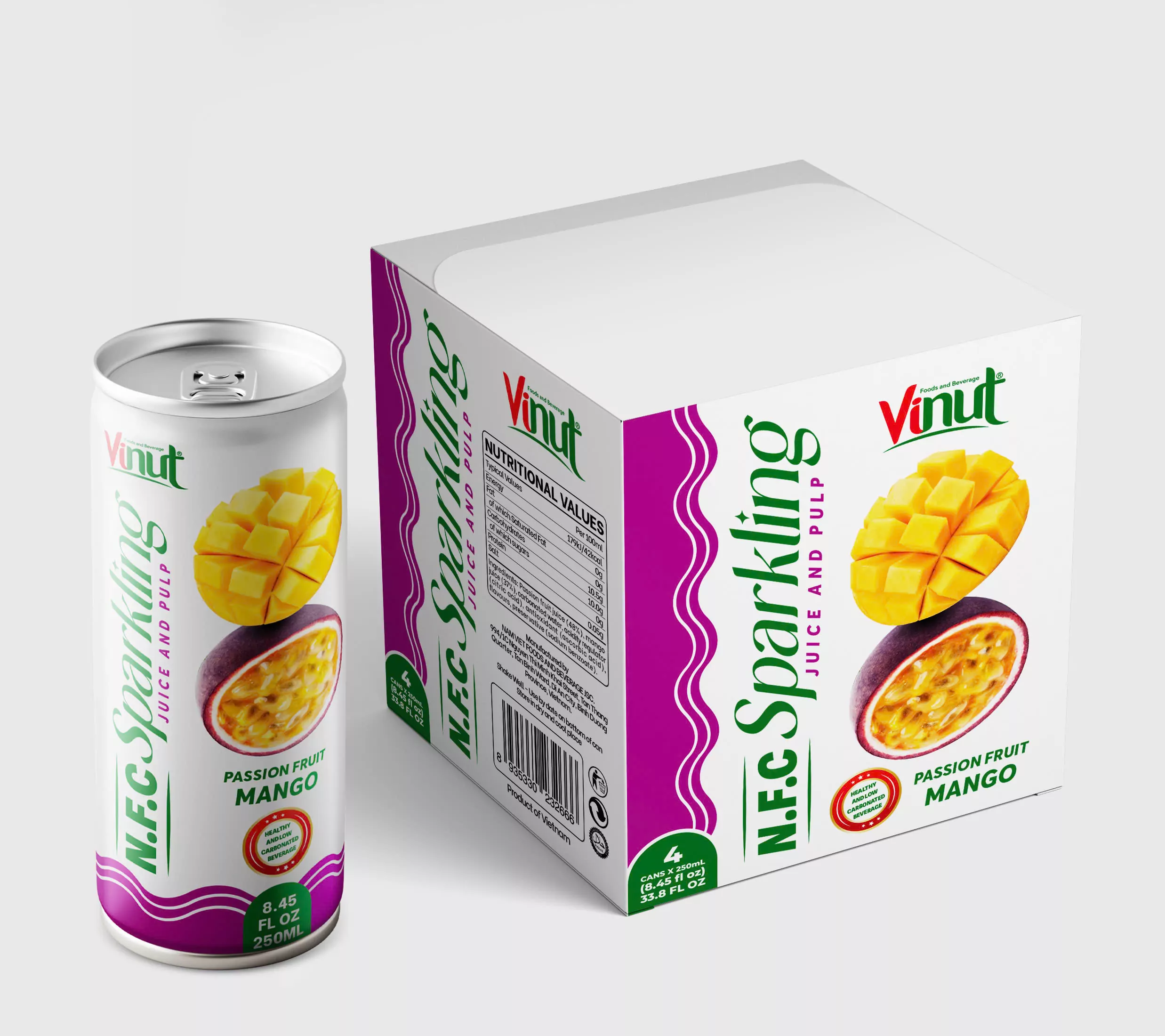 VINUT NFC Sparkling Passion Fruit & Mango with Pulp