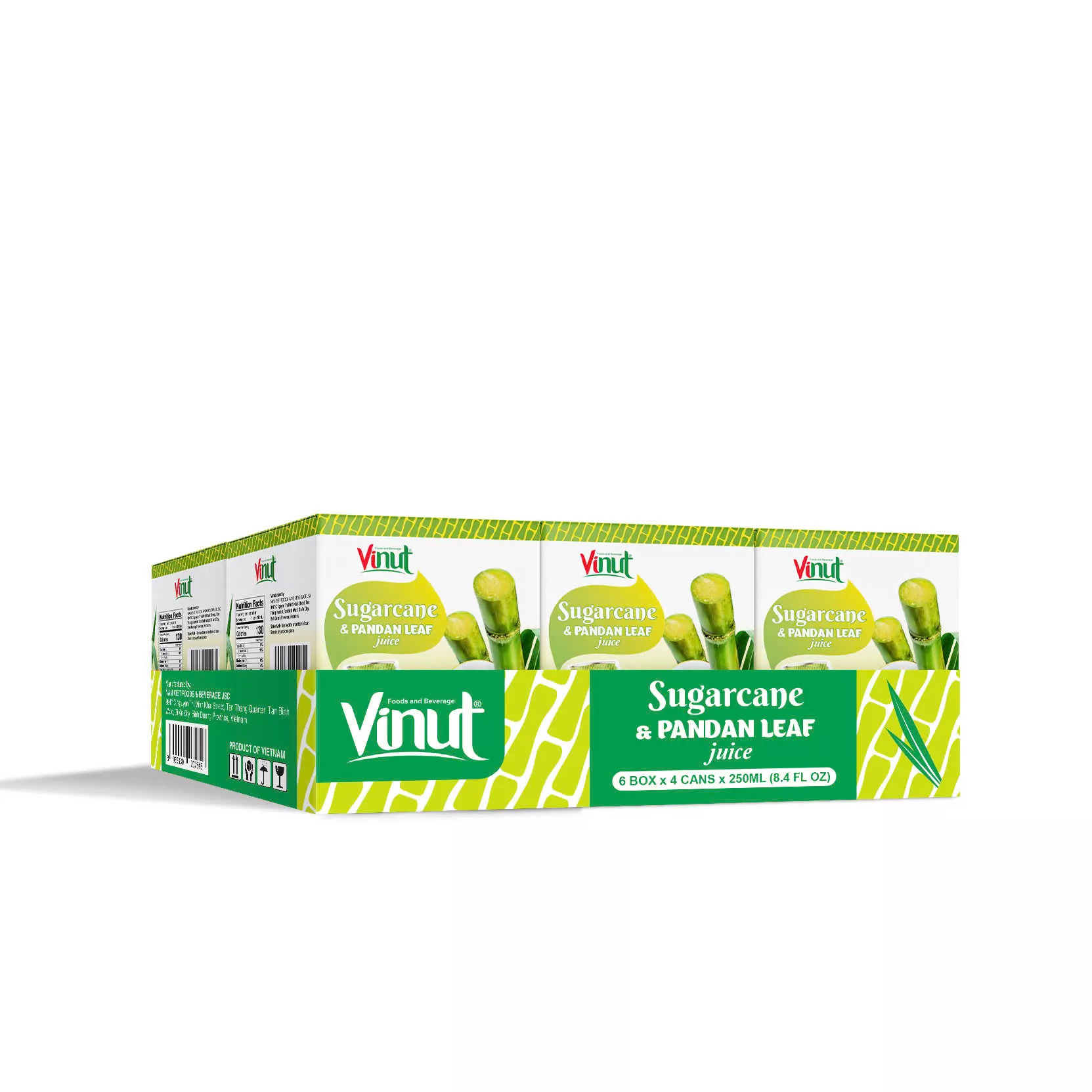 VINUT 250ml 100% Natural Sugarcane & Panda Leaf Juice (Rich in Vitamin C, Antioxidants, and Fiber)