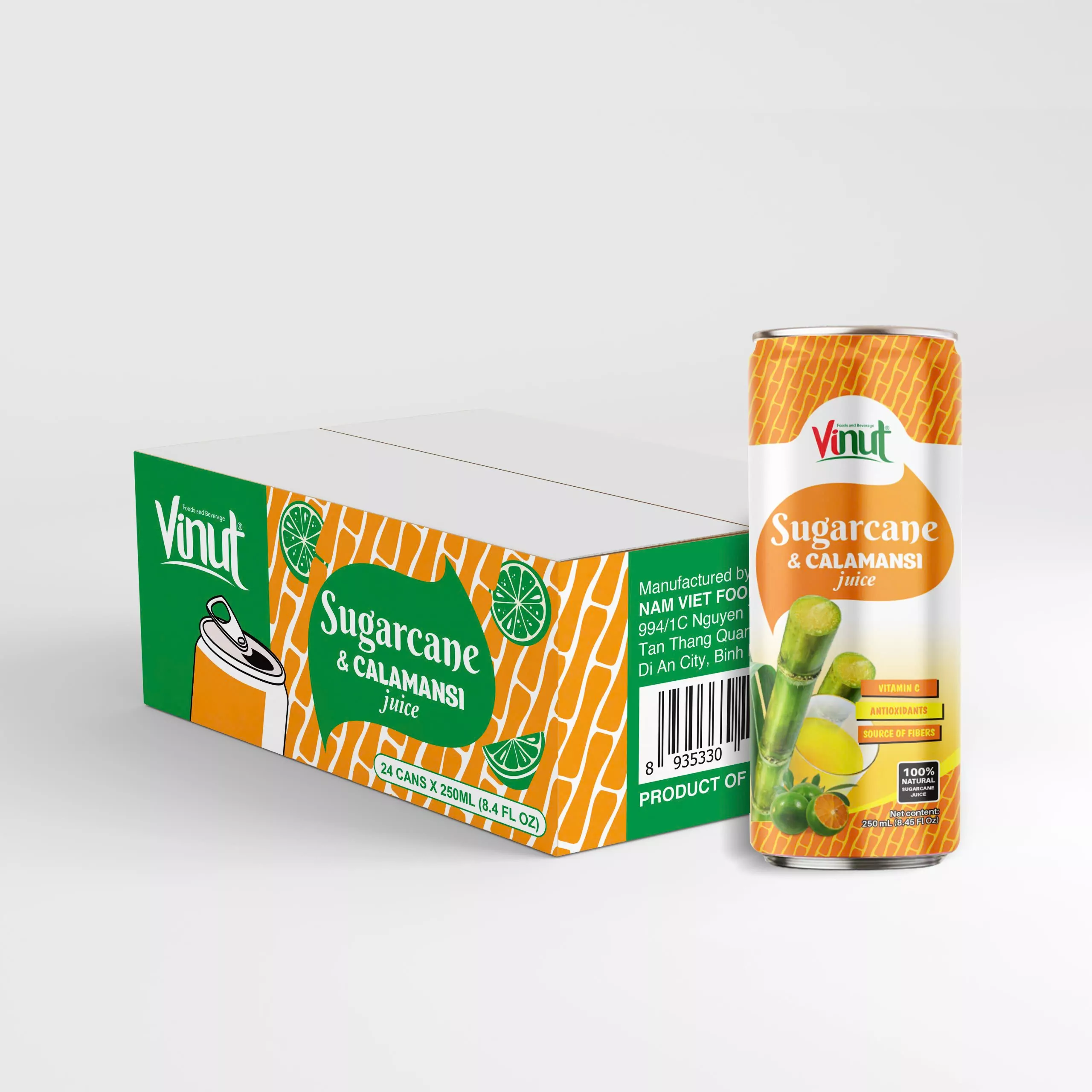VINUT 250ml 100% Natural Sugarcane & Calamansi Juice (Rich in Vitamin C, Antioxidants, and Fiber)