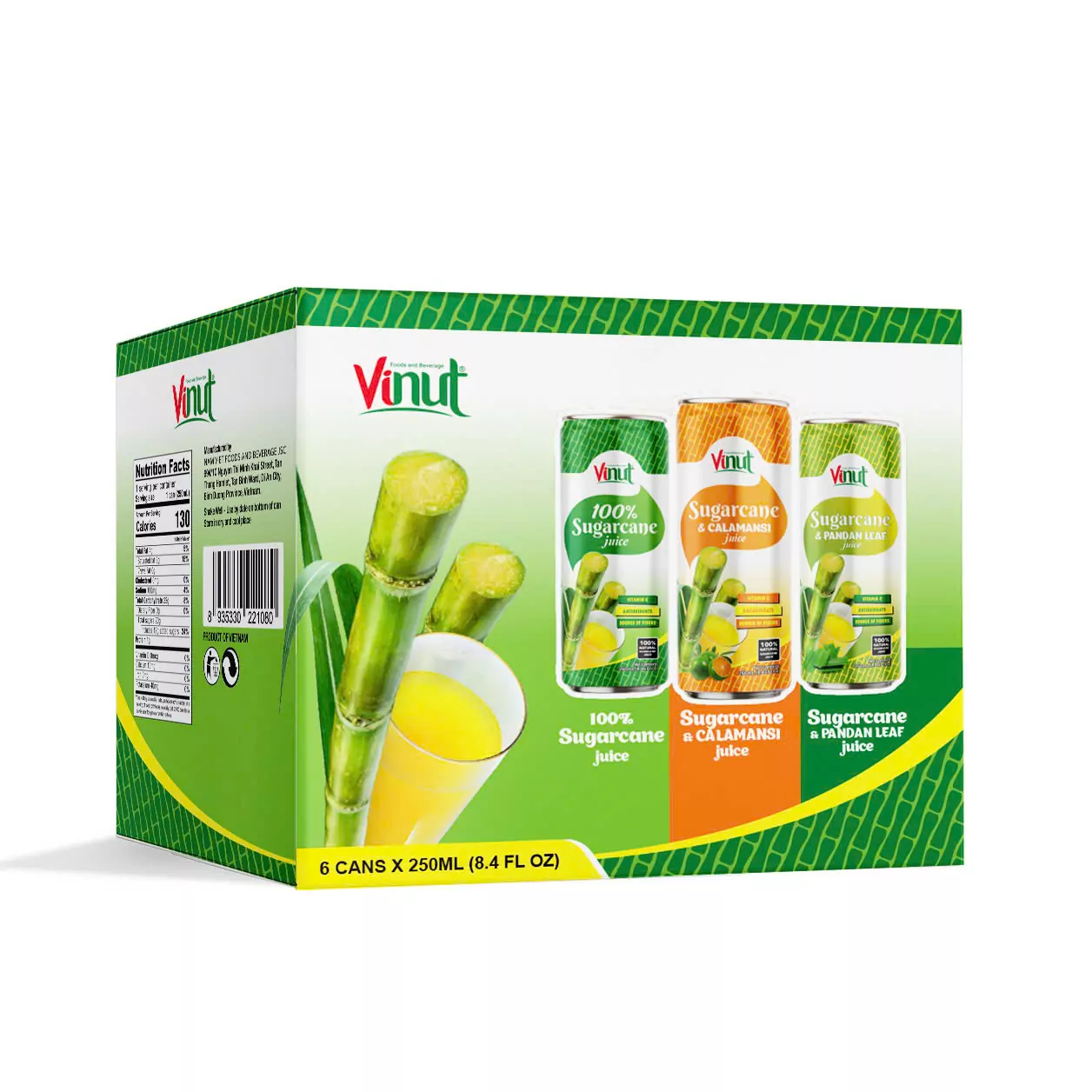 VINUT 250ml 100% Natural Sugarcane Juice (Rich in Vitamin C, Antioxidants, and Fiber)
