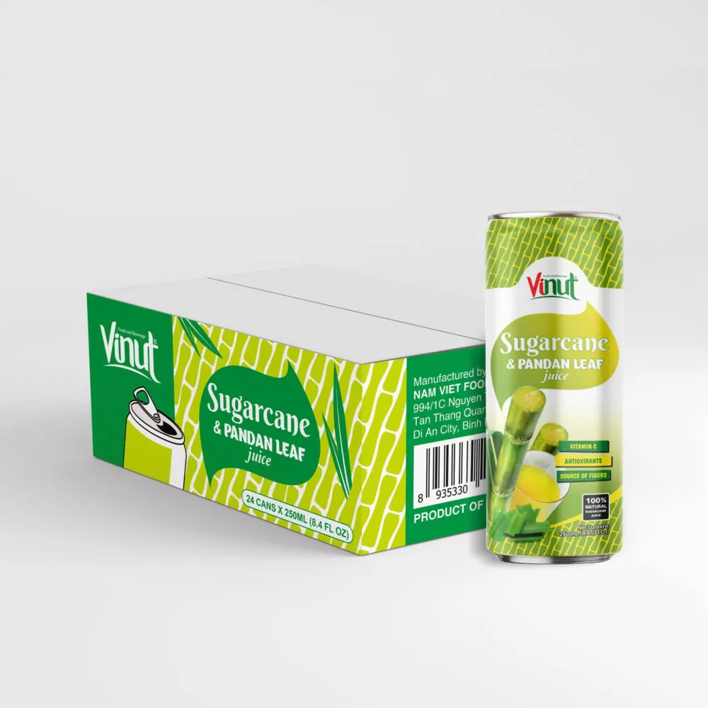 VINUT 250ml 100% Natural Sugarcane & Panda Leaf Juice (Rich in Vitamin C, Antioxidants, and Fiber)