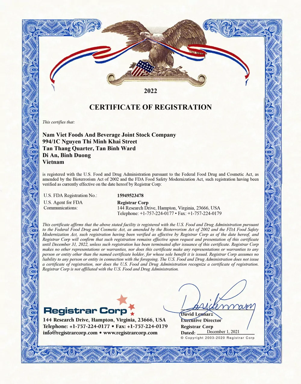 Certificates & Awards 2 4. FDA