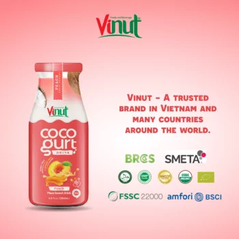 280ml Vinut Cocogurt (Coconut milk) drink with Peach (Lactose free, Dairy free, Plant based)