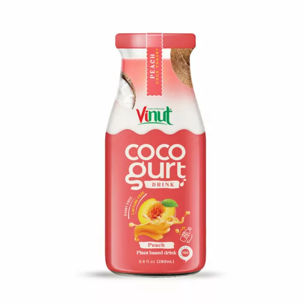 280ml Vinut Cocogurt (Coconut milk) drink with Peach (Lactose free, Dairy free, Plant based)