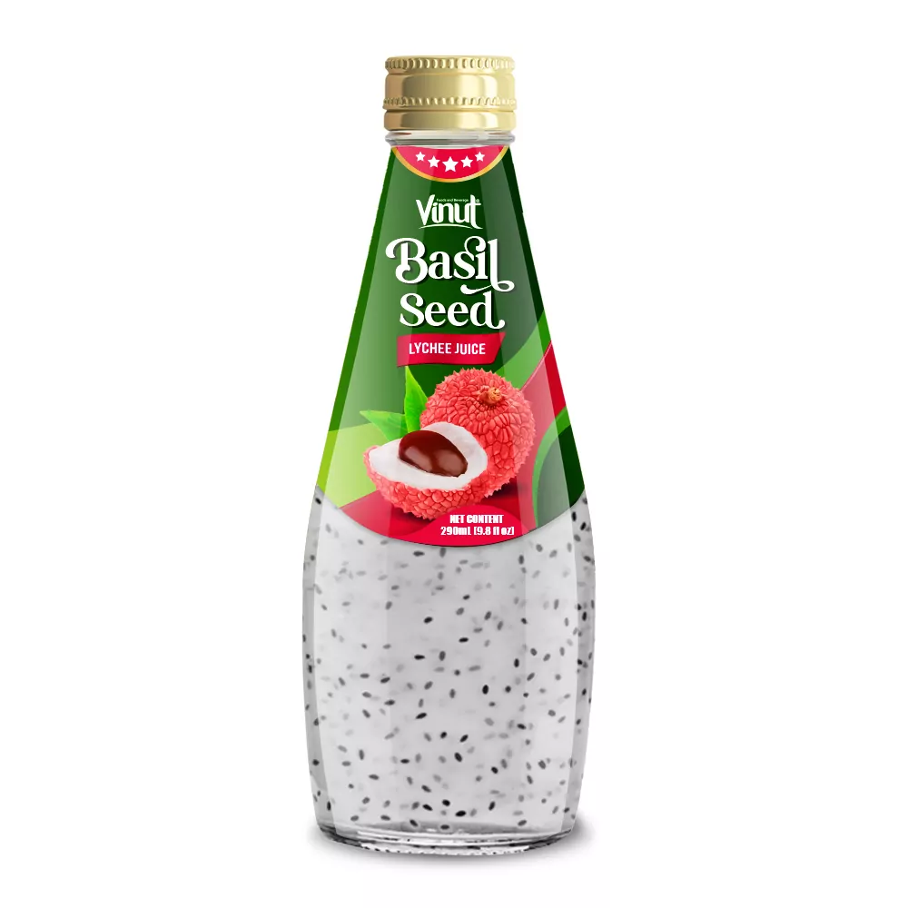9.8 fl oz Vinut Basil Seed Drink with Lychee Juice