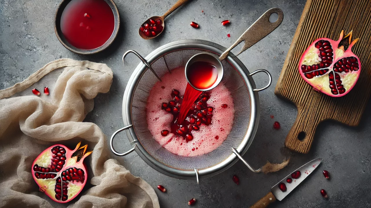 How to Make Fresh Pomegranate Juice at Home: A Simple Guide 20 VINUT_Step 4: Strain the Juice