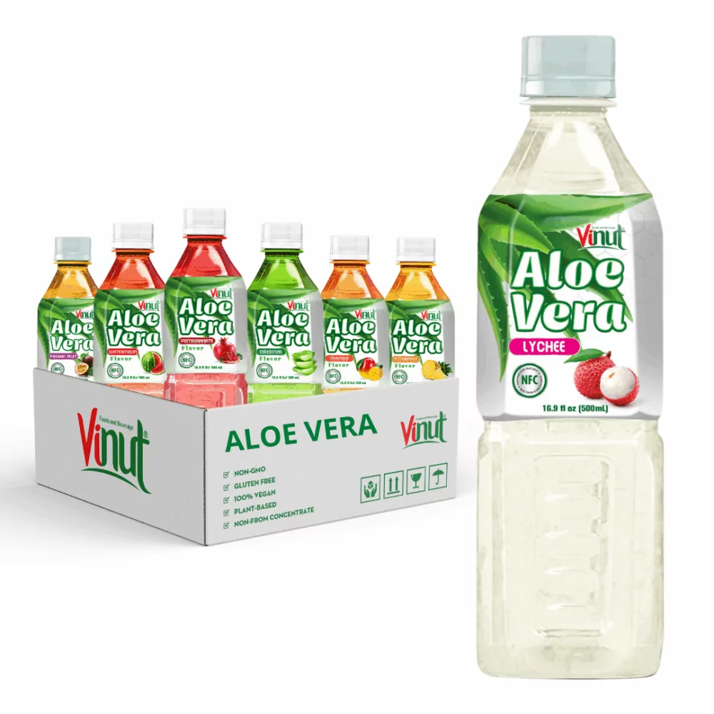 16.9 fl oz Vinut Bottle Aloe Vera Drink with Lychee Juice - Image 2