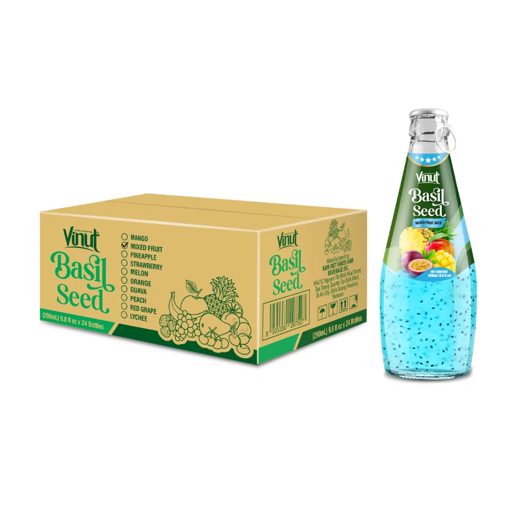 290ml Vinut Basil Seed Drink with Mixed Fruit Juice (Ring Pull Cap) - Image 2
