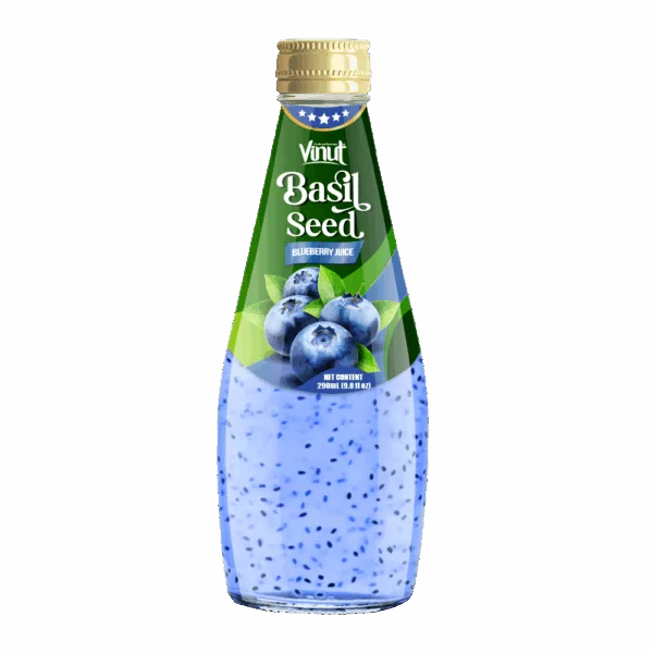 Basil Seed Drink with Blueberry Juice