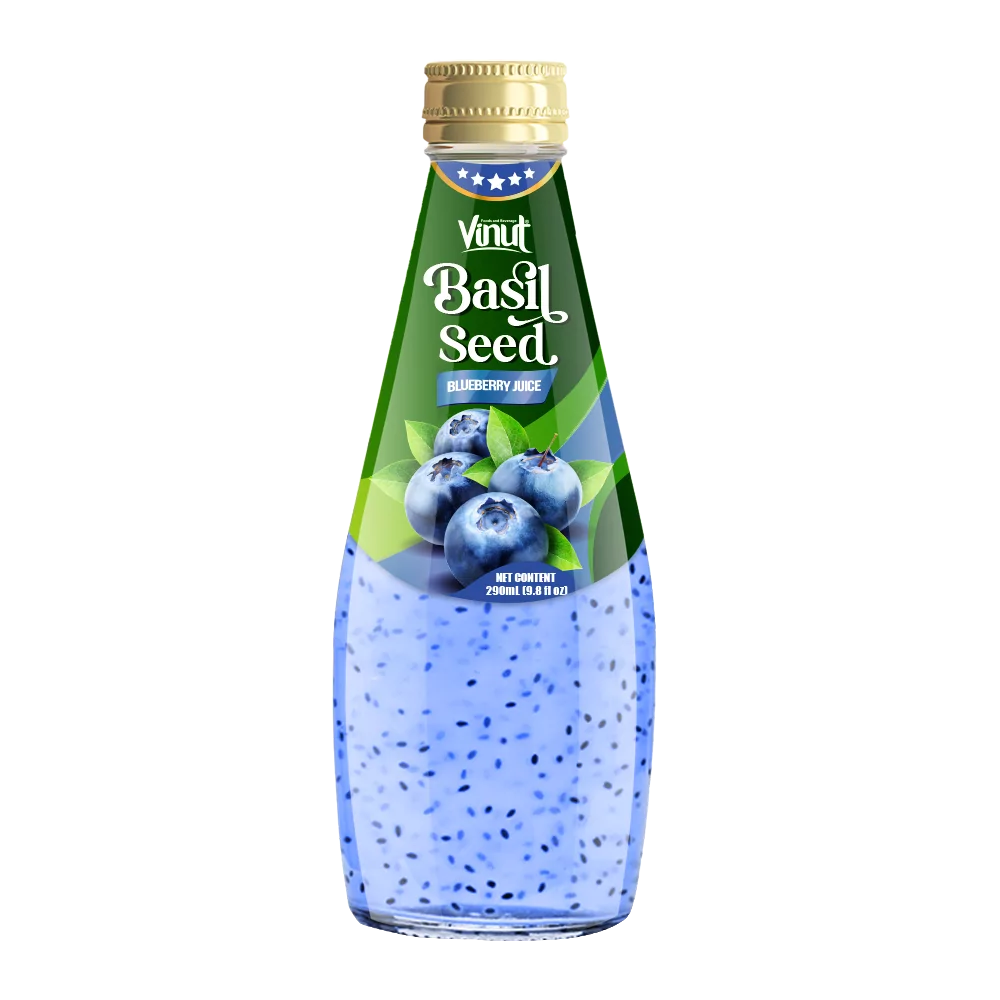Basil Seed Drink with Blueberry Juice