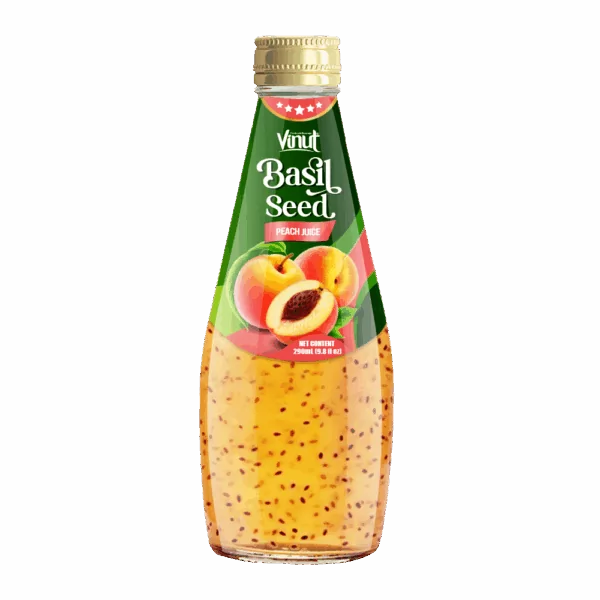 290ml Vinut Basil Seed Drink with Peach Juice (Screw cap)