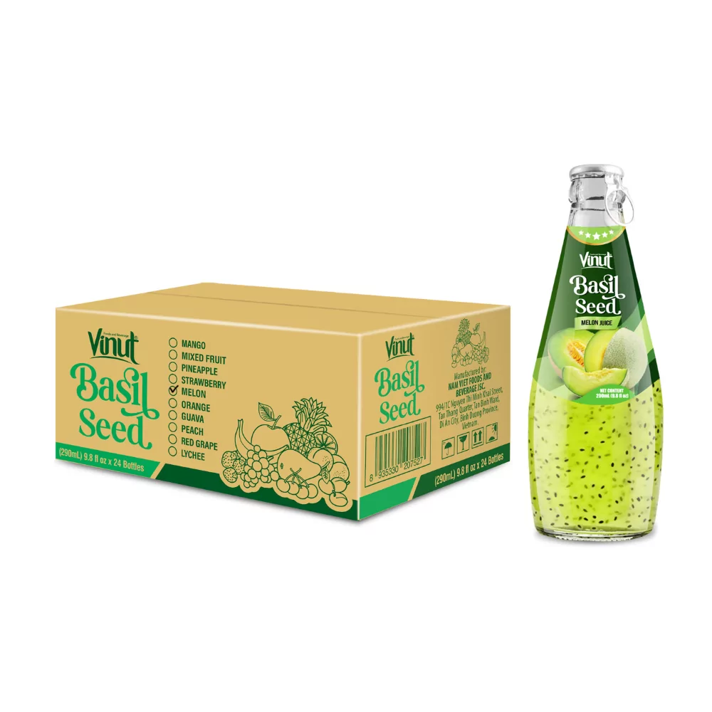 290ml Vinut Basil Seed Drink with Melon Juice (Ring Pull Cap) - Image 2