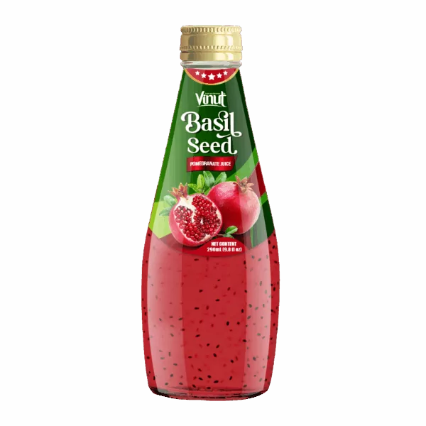 Basil Seed Drink with Pomegranate Juice