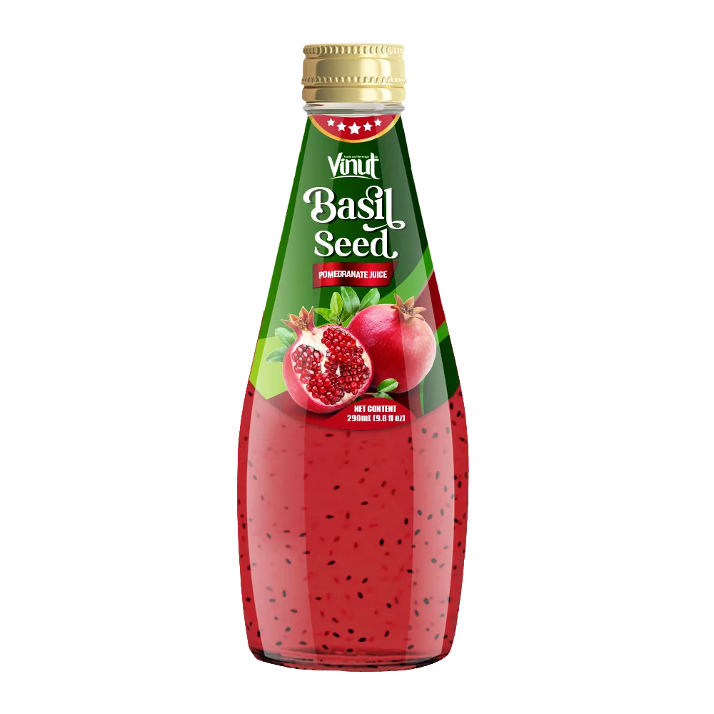 Basil Seed Drink with Pomegranate Juice