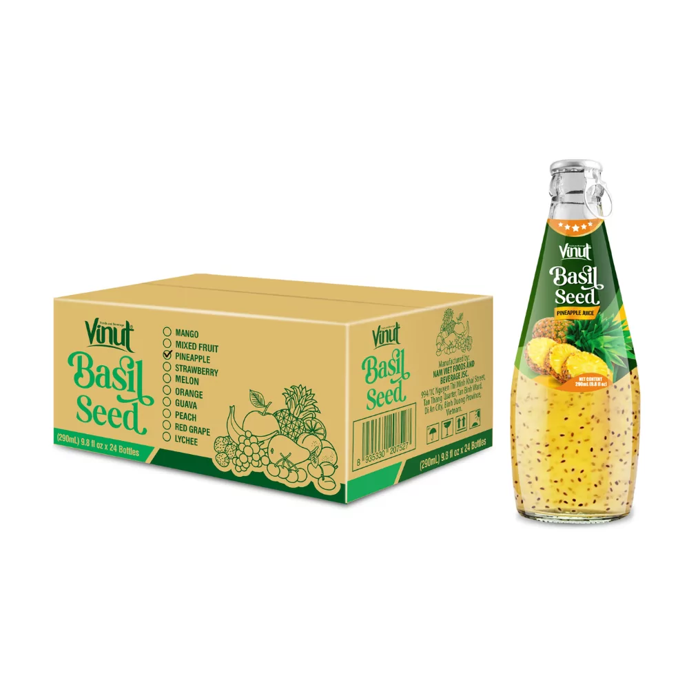 290ml Vinut Basil Seed Drink with Pineapple Juice (Ring Pull Cap) - Image 2