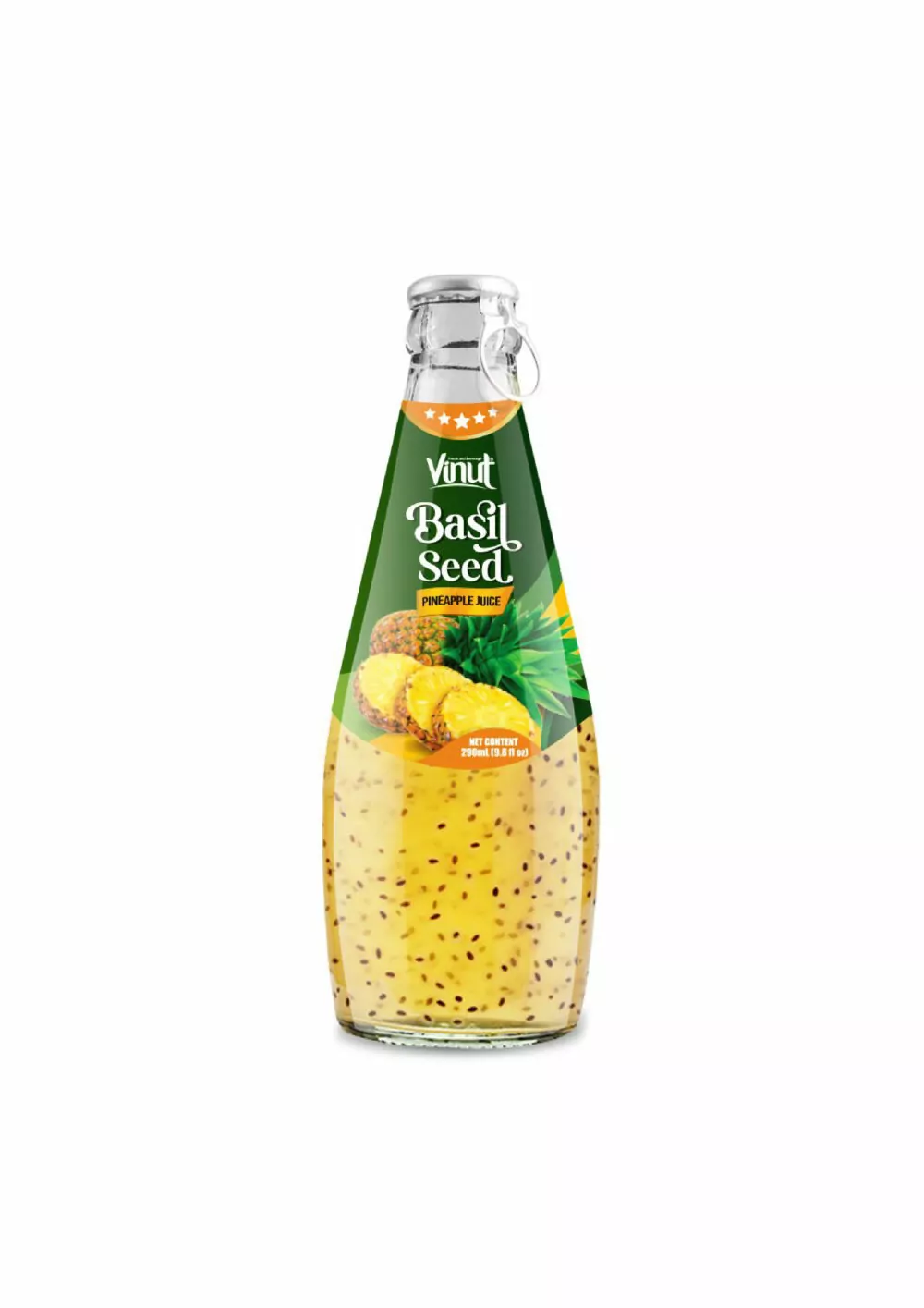 290ml Vinut Basil Seed Drink with Pineapple Juice (Ring Pull Cap) - Image 1