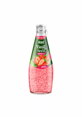290ml Vinut Basil Seed Drink with Strawberry Juice (Ring Pull Cap)