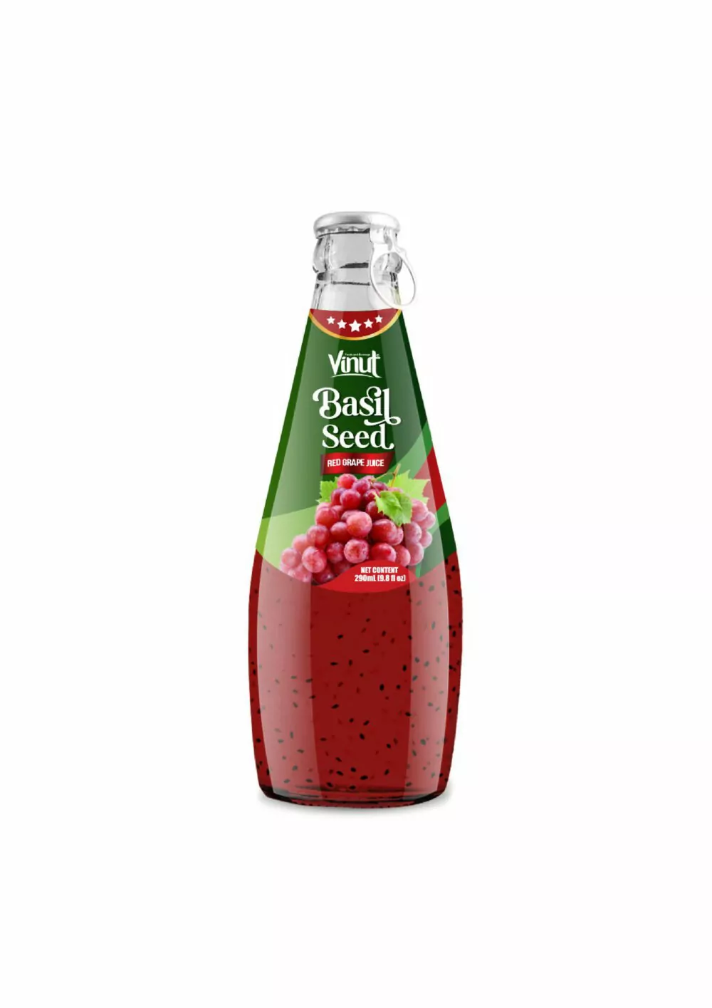 290ml Vinut Basil Seed Drink with Red Grape Juice (Ring Pull Cap) - Image 1